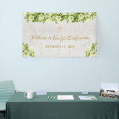 Banderoles Confirmation Bienvenue Lys blancs fleuris sur le m (Salon professionnel)