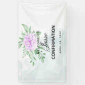 Banderoles Confirmation de l'eucalyptus Rose violet rustique (Vertical)