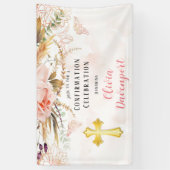 Banderoles Confirmation du papillon de pivoine botanique rust (Vertical)