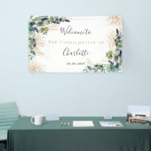 Banderoles Confirmation eucalyptus vert fille bienvenue (Salon professionnel)
