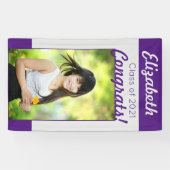 Banderoles Congrats d'argent violet une fête de graduation ph (Horizontal)