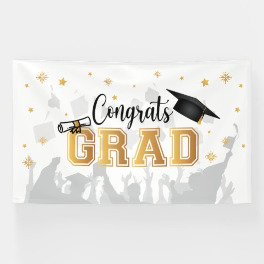 Banderoles Congrats GRAD banner backdrop graduation (Horizontal)