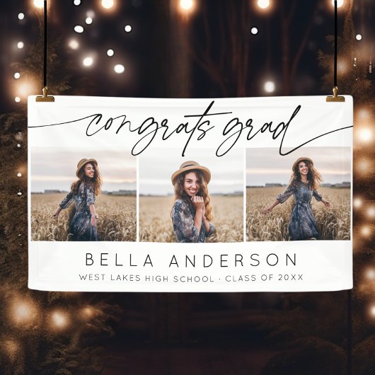 Banderoles Congrats Modernes Grad Script 3 Collage de photos