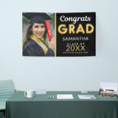 Banderoles Congrats photo Noir et Or 1 Moderne Grad (Salon professionnel)