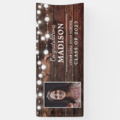 Banderoles Congrats Rustic Wood String Lights Grad (Vertical)
