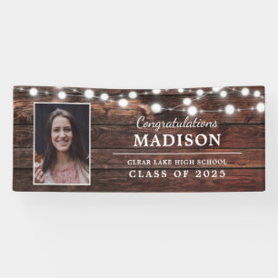 Banderoles Congrats Rustic Wood String Lights Grad