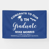 Banderoles Congratulations 5th Grade Graduation Blue (Horizontal)