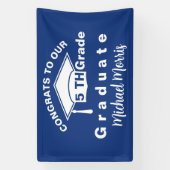 Banderoles Congratulations 5th Grade Graduation Blue (Verticale)
