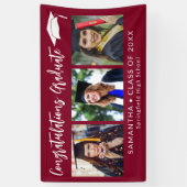 Banderoles Congratulations Grad Cap Maroon 3 Photo Graduation (Vertical)