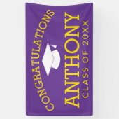 Banderoles Congratulations Graduate Graduation - purple gold (Vertical)