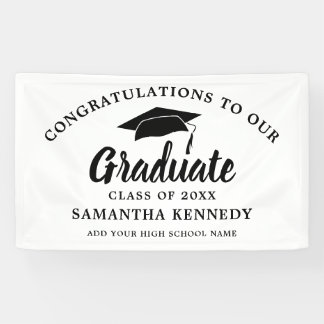 Banderoles Congratulations Graduate Simple Black And White