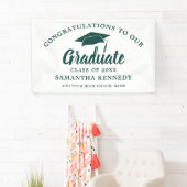 Banderoles Congratulations Graduate Simple Green And White (En situation)
