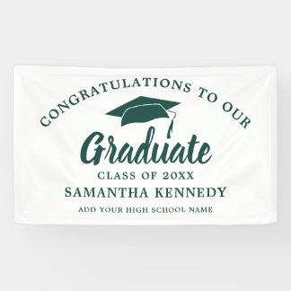 Banderoles Congratulations Graduate Simple Green And White