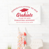 Banderoles Congratulations Graduate Simple Red And White (En situation)
