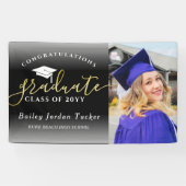 Banderoles Congratulations Script Black Gold Photo (Horizontal)