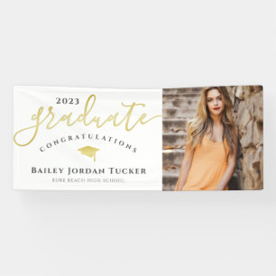 Banderoles Congratulations Script Black Gold Photo