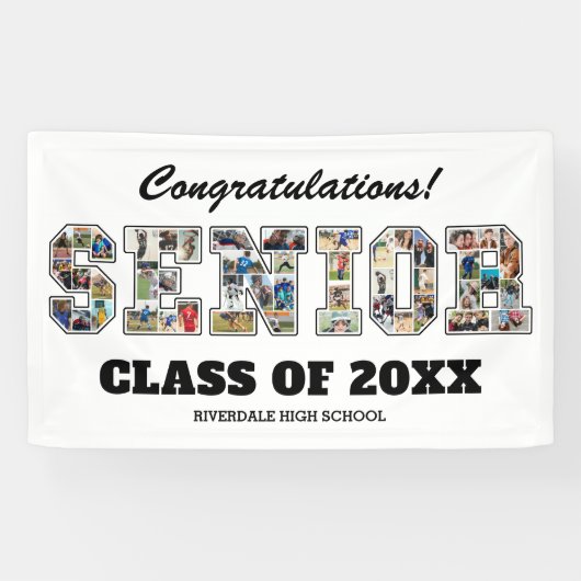 Banderoles Congratulations Senior Graduation Photo Collage (Horizontal)