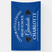 Banderoles Congratulations to our graduate blue custom text (Vertical)