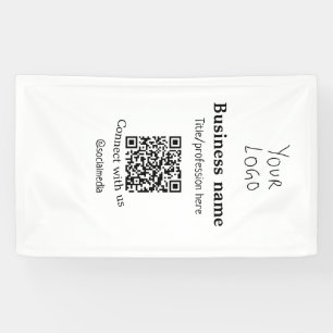 Banderoles Connectez-vous avec nous logo entreprise QR nom de