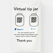 Banderoles Conseil virtuel jar q r code argent don PayPal ven (Vertical)