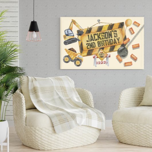 Banderoles Construction Bal d'épave fête d'anniversaire