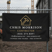Banderoles Construction Company Black Gold Banner