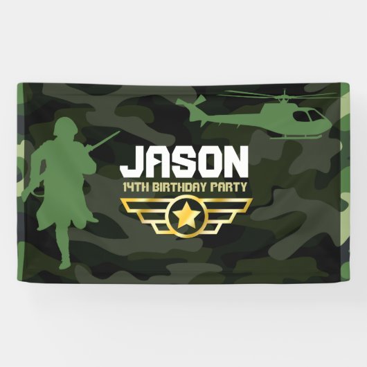 Banderoles Contexte de la partie de style militaire (Horizontal)