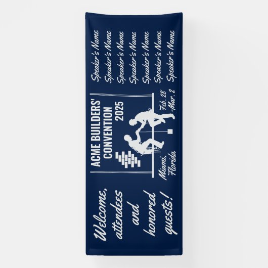 Banderoles Convention sur la construction de style rétro (Verticale)