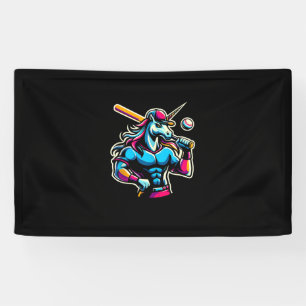 Banderoles Cool Angry Unicorn Jouer Baseball Ball Bat Baseb