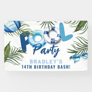 Banderoles Cool Dude Pool Party Boy Anniversaire