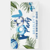 Banderoles Cool Dude Pool Party Boy Anniversaire (Vertical)