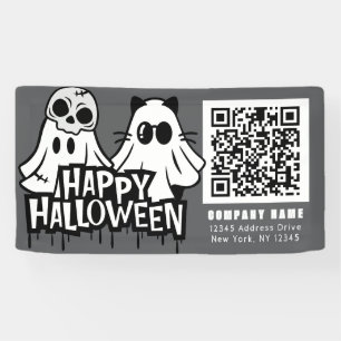 Banderoles Cool Ghosts Halloween heureux QR Business