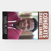 Banderoles Cool Graduation Félicats Photo Red Brick 2023 (Horizontal)