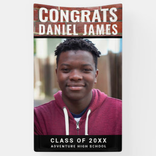 Banderoles Cool Graduation Félicats Photo Red Brick 2023