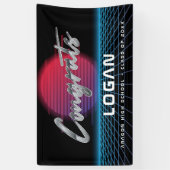 Banderoles Cool Retro 80's Synthwave New Wave Grad Party (Vertical)