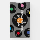 Banderoles Cool Rock and Roll Anniversaire de fête (Verticale)