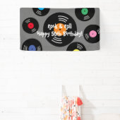 Banderoles Cool Rock and Roll Anniversaire de fête (Insitu)