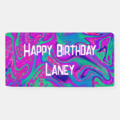 Banderoles Cool rose Parties scintillant Turquoise Fille Anni (Horizontal)