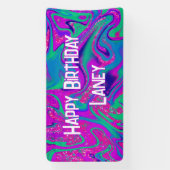 Banderoles Cool rose Parties scintillant Turquoise Fille Anni (Verticale)