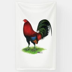 Banderoles Coq de combat :  Rouge foncé