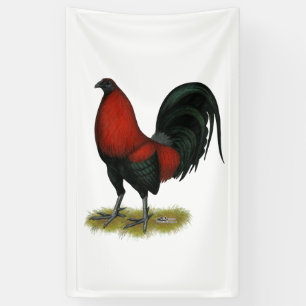 Banderoles Coq Rouge Noir BB Américain