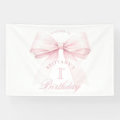 Banderoles Coquette Bow rose Premier anniversaire (Horizontal)