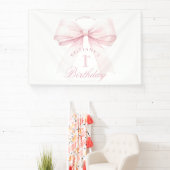 Banderoles Coquette Bow rose Premier anniversaire (Insitu)