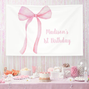 Banderoles Coquette Bow rose Premier anniversaire