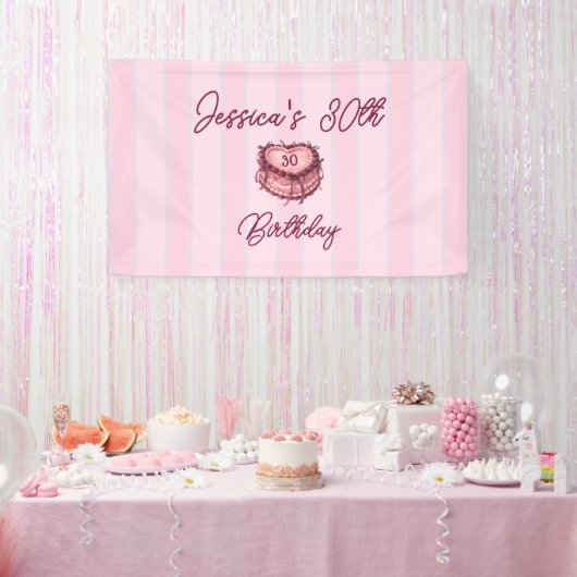 Banderoles Coquette Heart Cake Banner (Fête)
