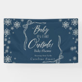 Banderoles Coquette Hiver Bébé Bleu il fait froid (Horizontal)