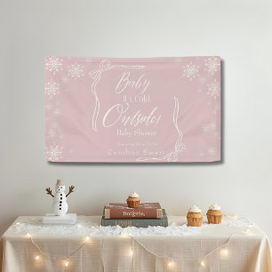 Banderoles Coquette hiver Pink Baby il fait froid