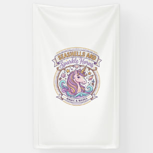 Banderoles Coquilles de licorne et cornes scintillantes POD P
