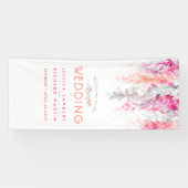 Banderoles Corail vivant, rose, vert mariage art bienvenue (Horizontal)