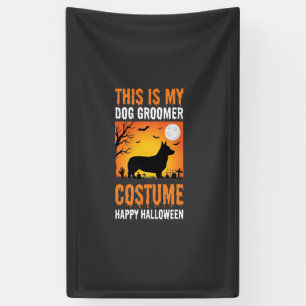 Banderoles Costume de toiletteur pour chien Halloween Silhoue